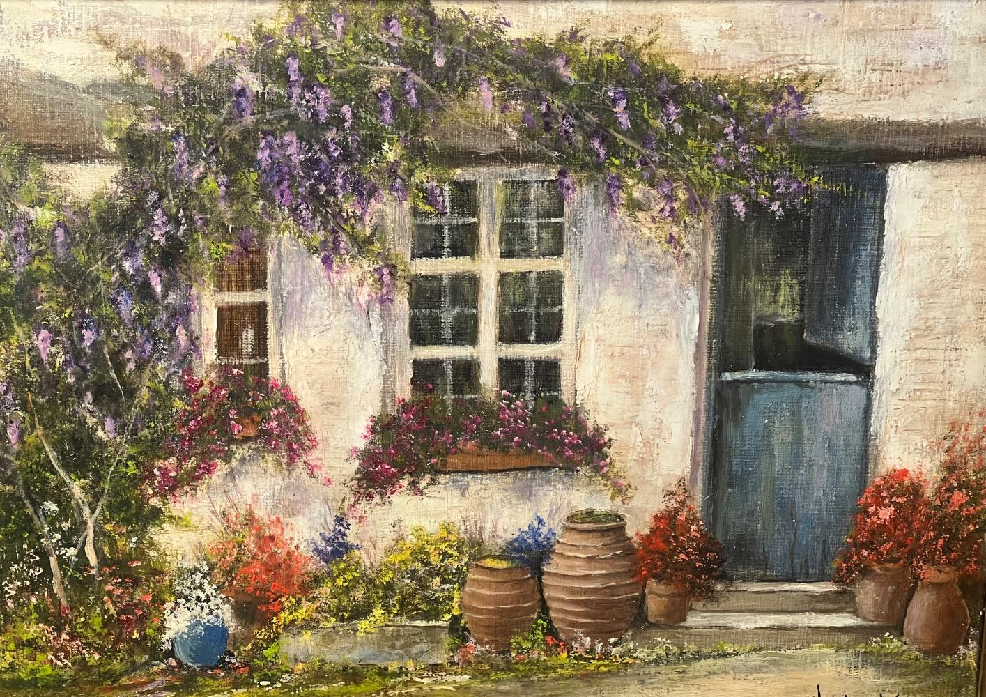 The garden in the summertime ( oil on canvas )