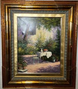 The garden in the summertime ( oil on canvas )