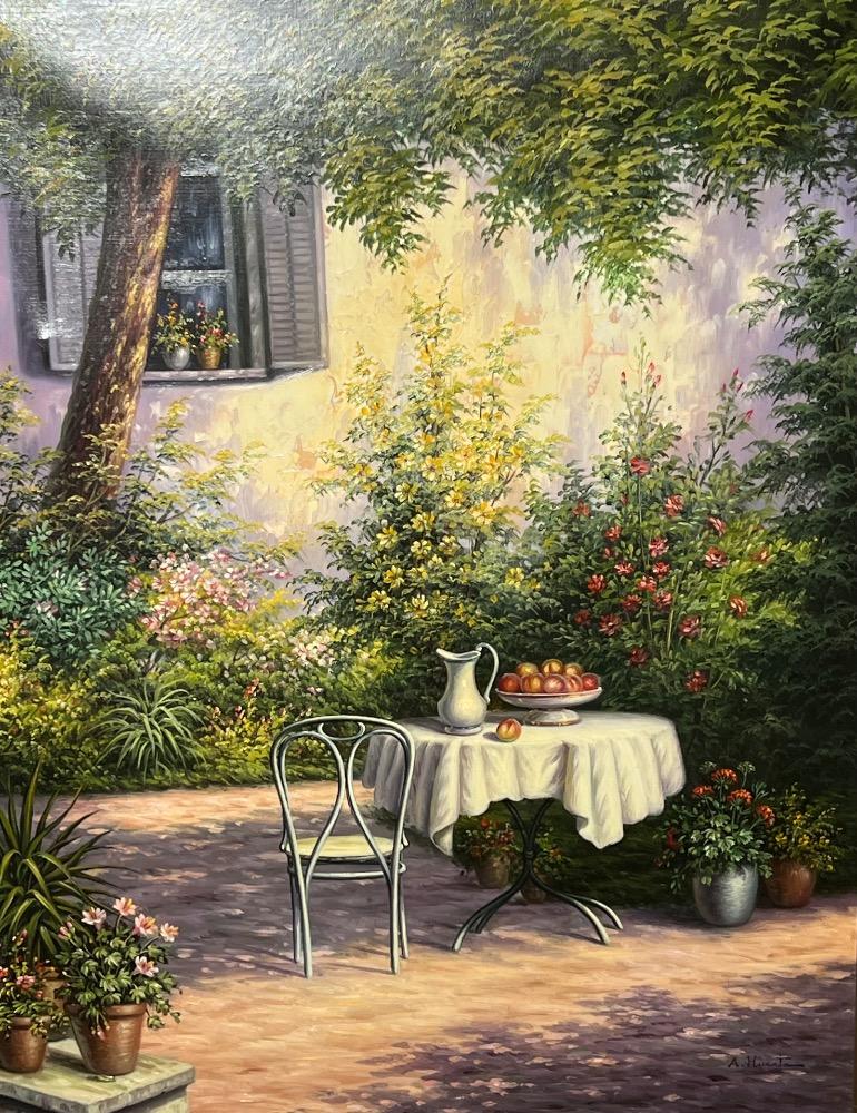 The garden in the summertime ( oil on canvas )