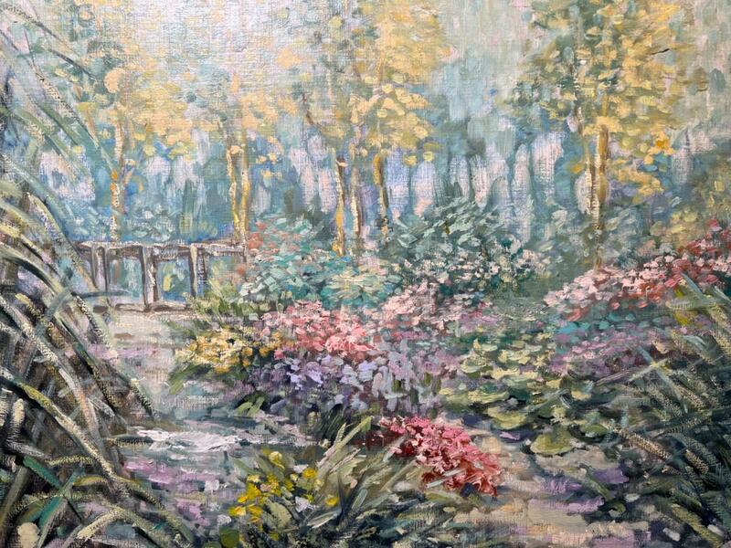 The garden in the summertime ( oil on canvas )