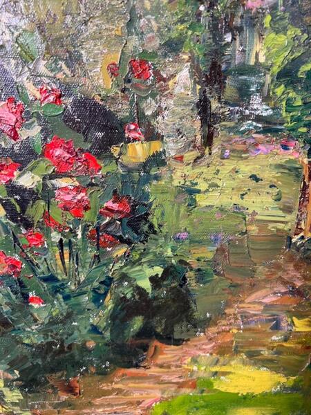 The garden in the summertime ( oil on canvas)