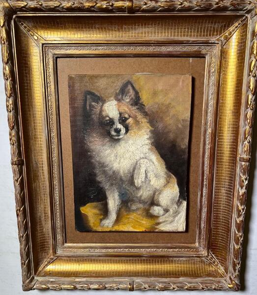 The happy dog ( oil on canvas)