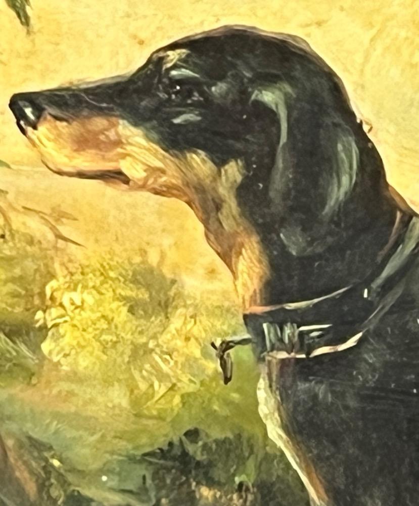 The happy dog ( oil on panel )