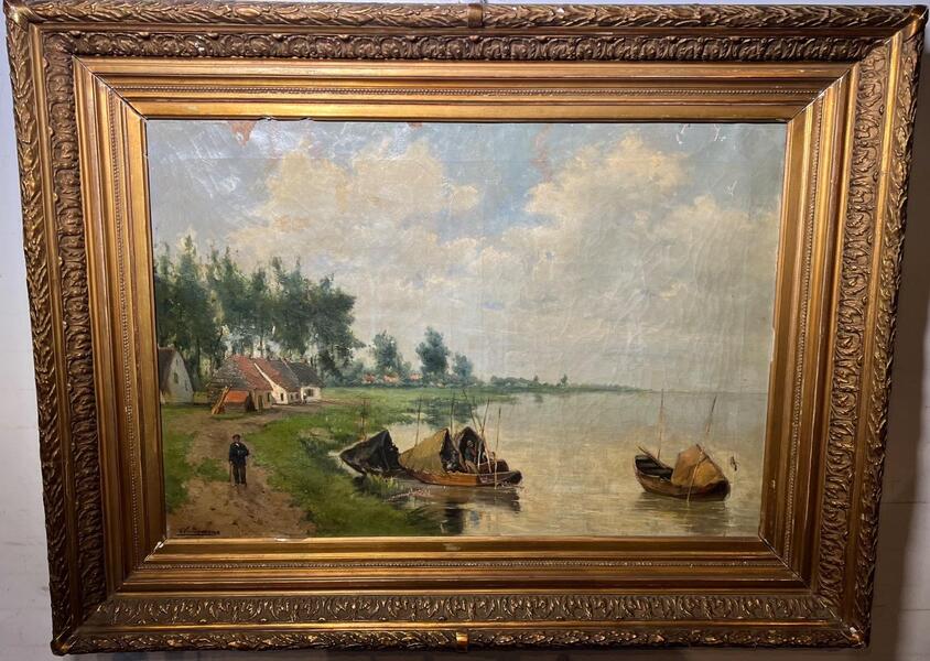 The happy fishermen ( oil on canvas )