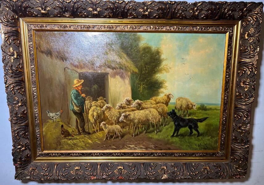 The happy shepherd ( oil on canvas )