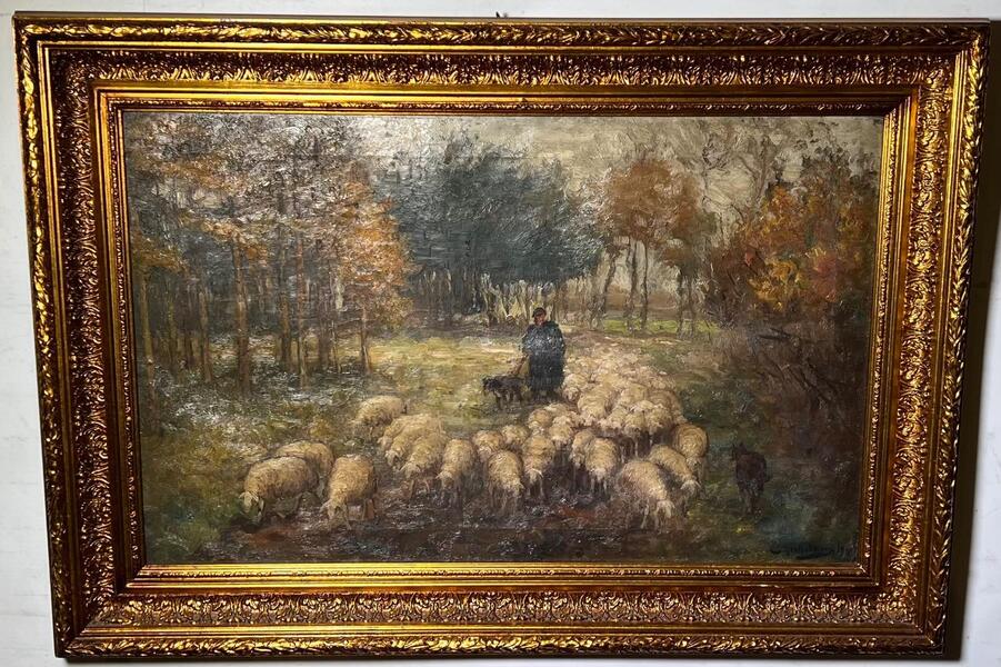 The happy shepherd ( oil on canvas)