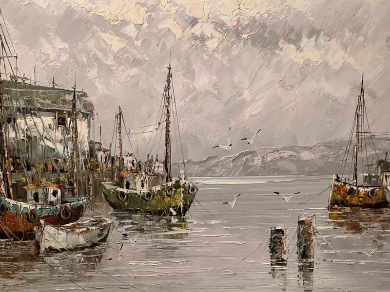 The harbour ( oil on canvas (