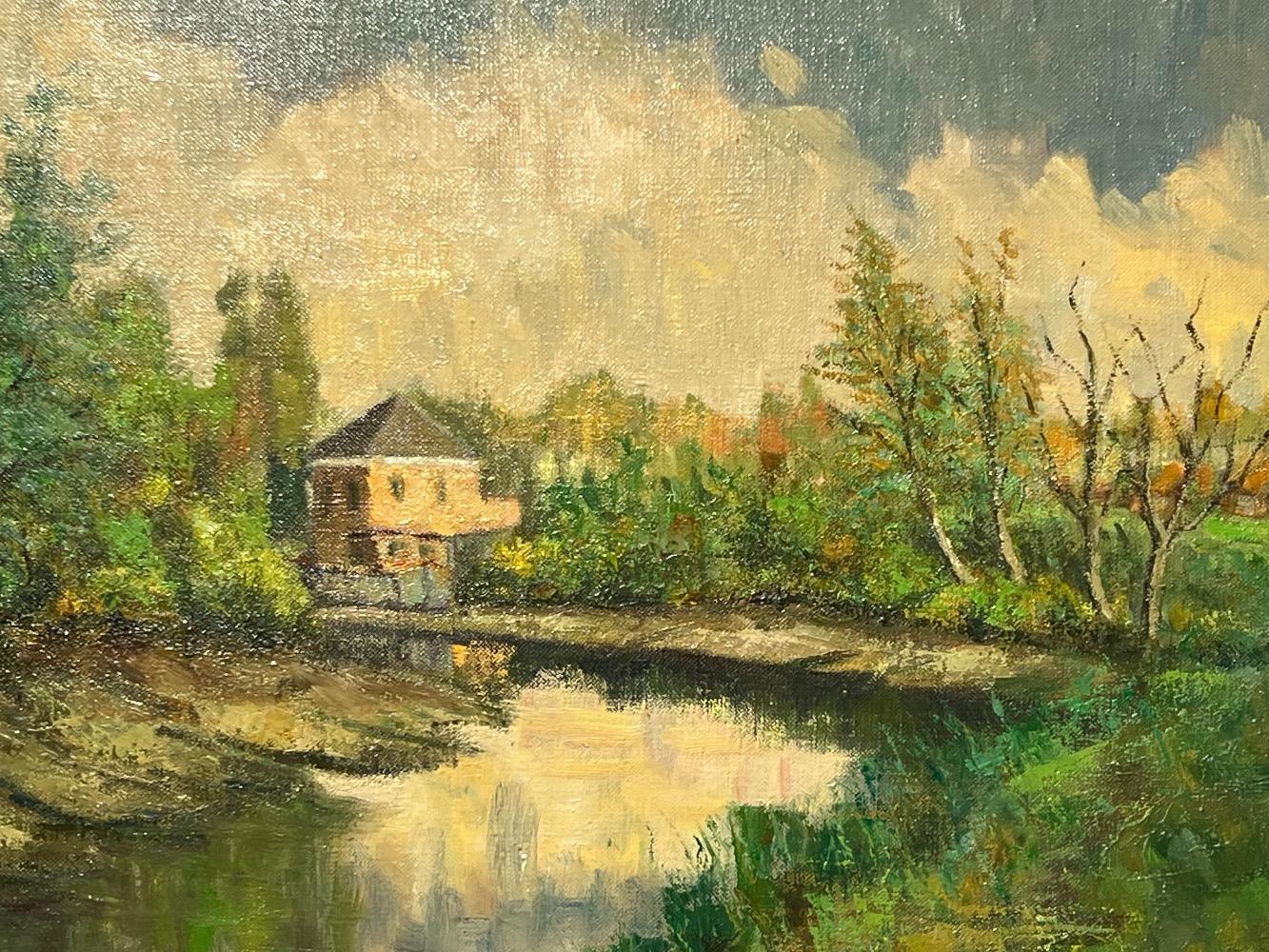 The house at the riverside ( oil on canvas )