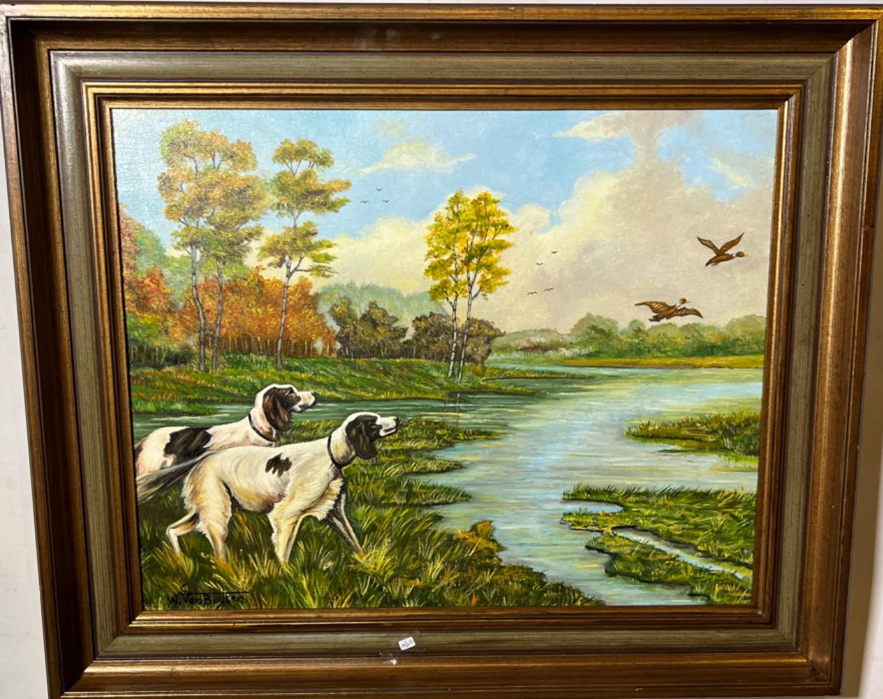 The hunting dogs ( oil on canvas )