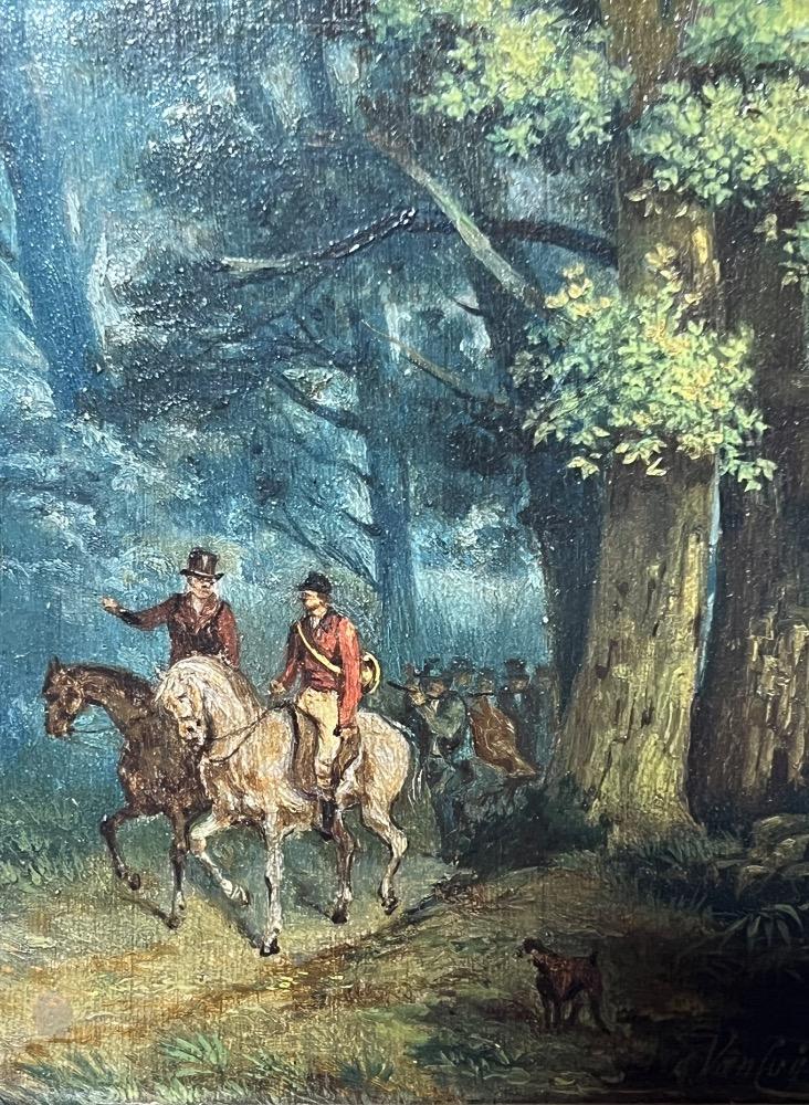 The hunting  ( oil on panel )