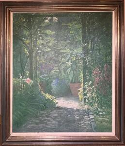 The intimate garden ( oil on canvas )