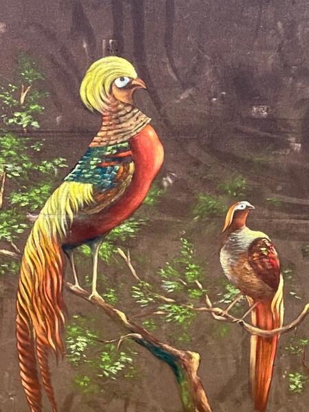 The love birds ( oil on velvet )
