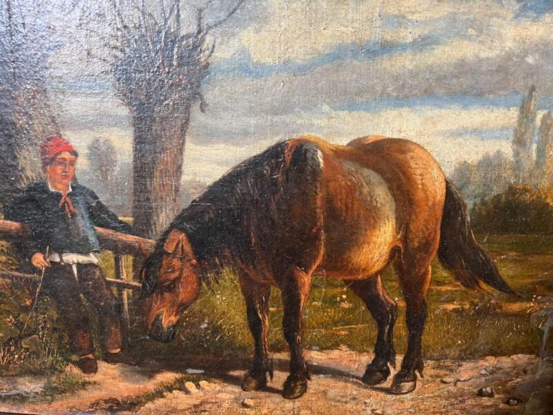 The man with his horse ( oil on canvas )