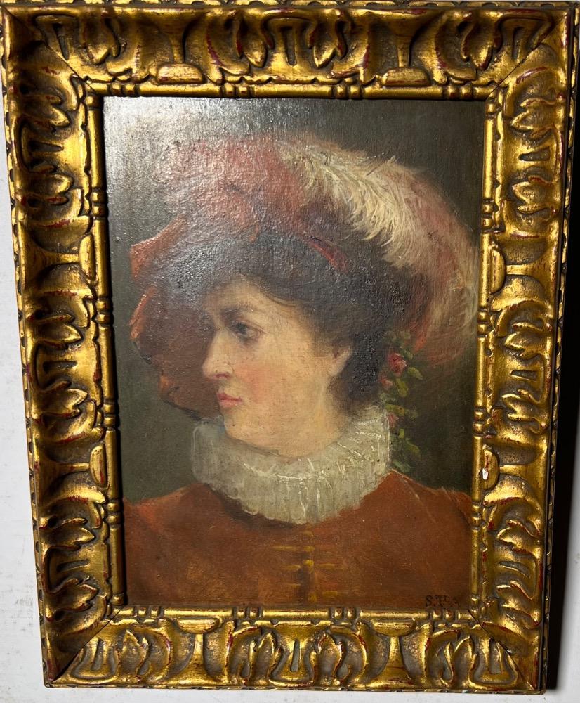 The noble woman ( oil on panel )