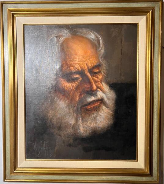 The old monk ( oil on canvas)