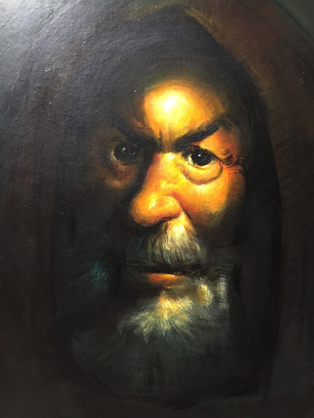 The old wise monk ( oil on canvas)