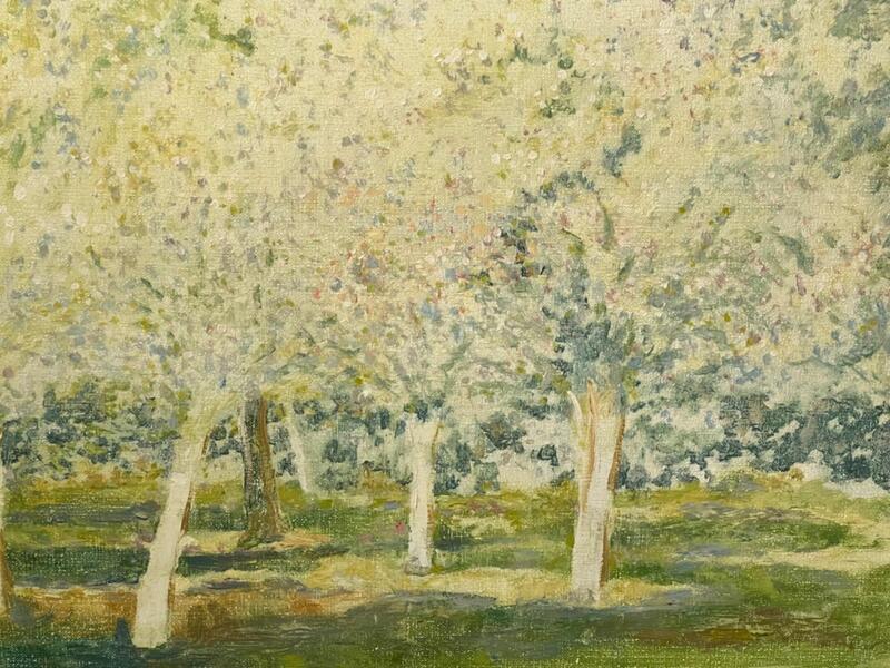 The orchard in the summertime (oil on canvas )