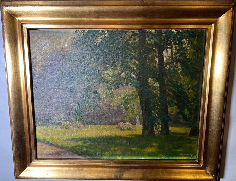 The park in the summertime ( oil on canvas)