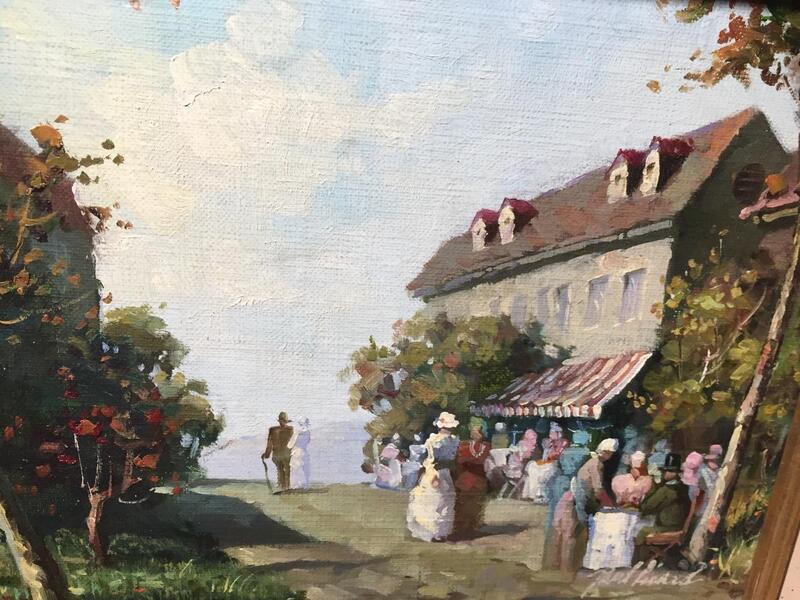 The party in the village ( oil on canvas)