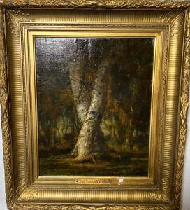 The peaceful forest ( oil on panel )