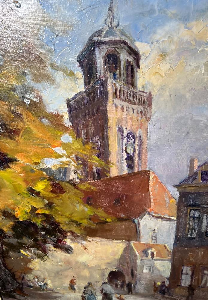 The peaceful village ( oil on canvas )