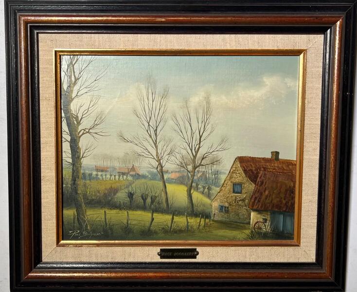 The peaceful village ( oil on canvas )