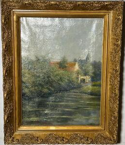 The peaceful village ( oil on canvas )