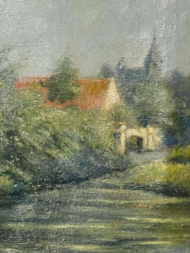 The peaceful village ( oil on canvas )