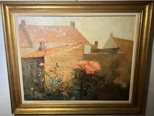 The rose garden ( oil on canvas)