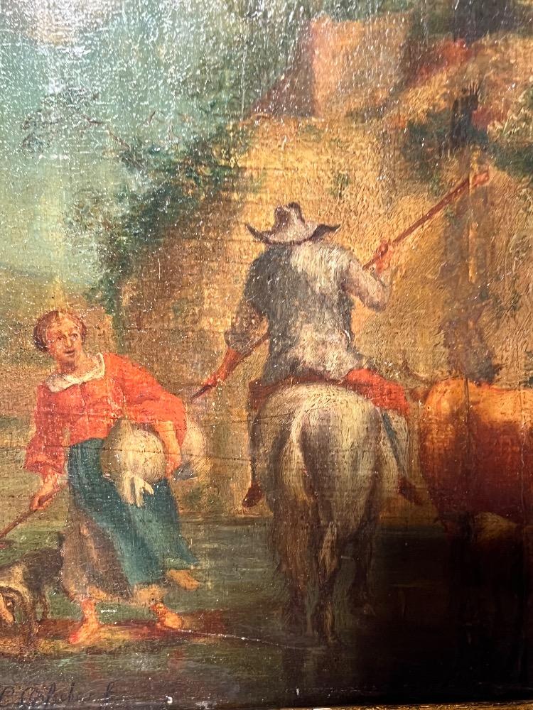 The shepherd and his wife ( oil on panel )