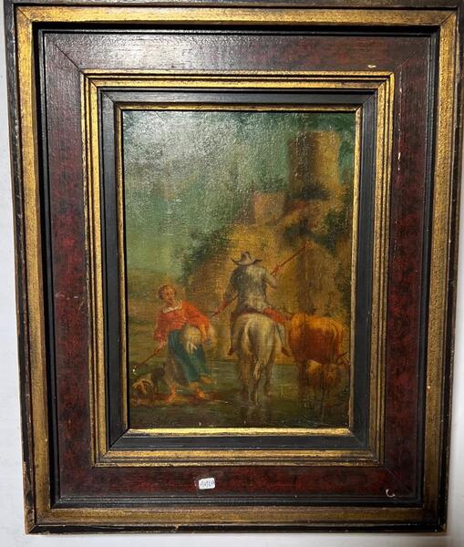 The shepherd and his wife ( oil on panel )