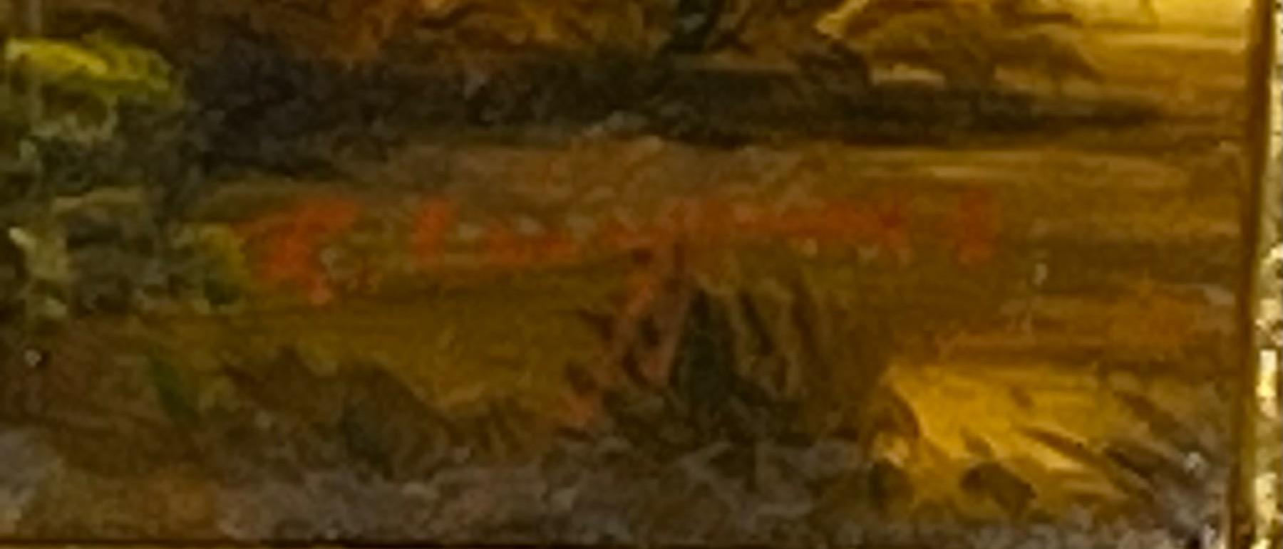 The shepherd with his cows ( oil on panel )