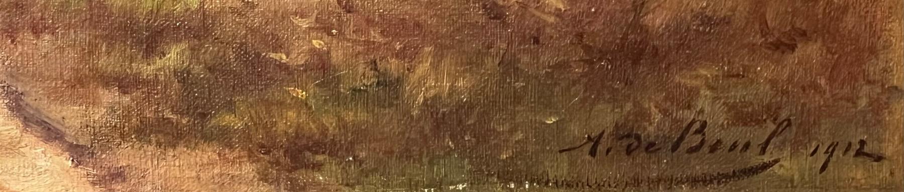 The shepherd with his sheep ( oil on canvas )