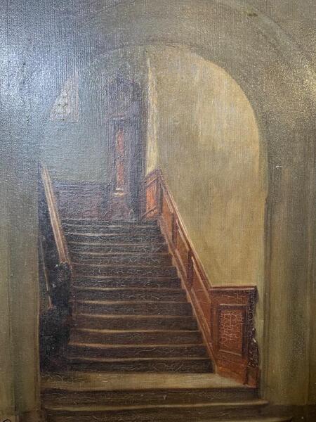 The stairway ( oil on canvas)