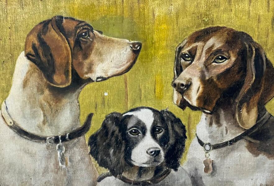 The three friends ( oil on panel )