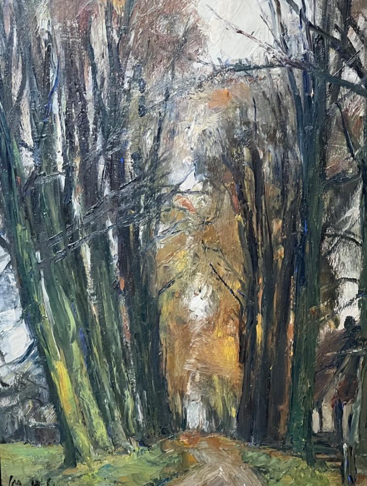 The walk to the forest ( oil on panel )