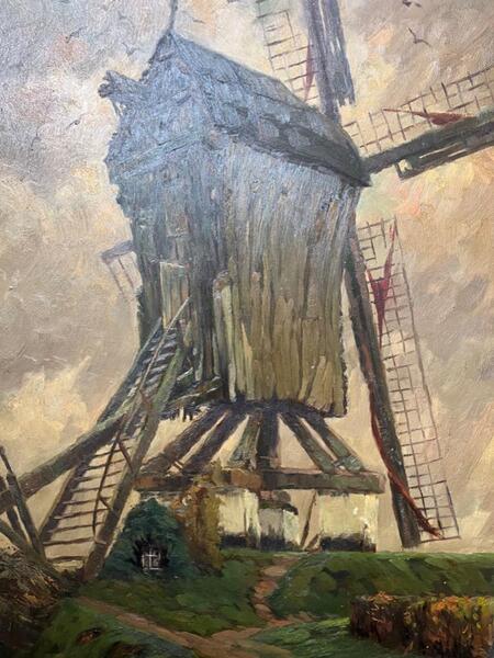 The windmill in the summertime ( oil on panel )