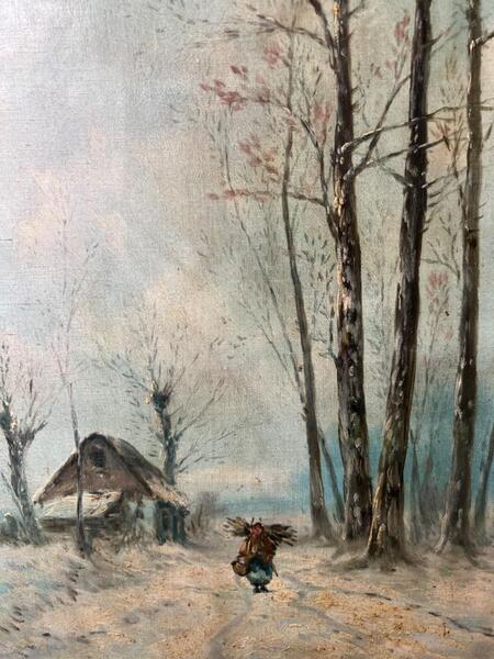 The wood gatherer ( oil on canvas )