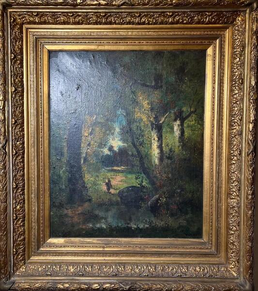 The wood-gatherer ( oil on canvas)