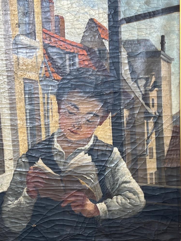 The young reader ( oil on canvas )