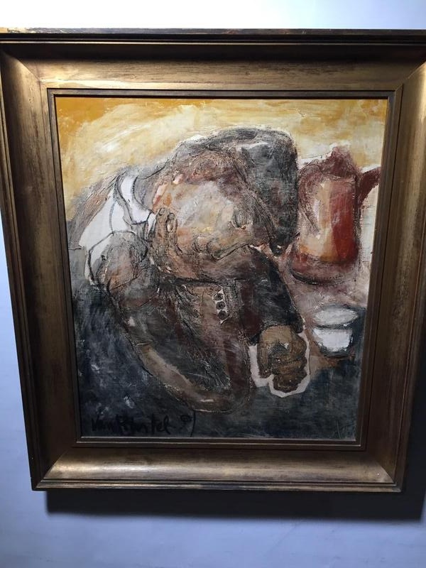 The sleeping Farmer ( oil on canvas)