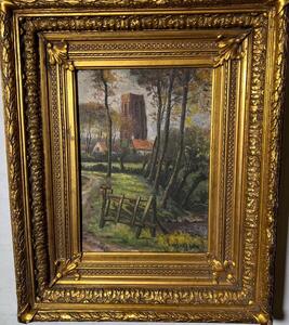 The way to the village of Oostkerke ( oil on canvas on board )