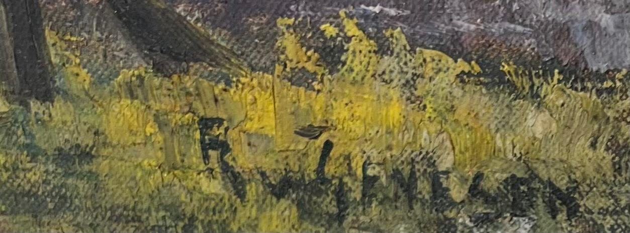 The way to the village of Oostkerke ( oil on canvas on board )