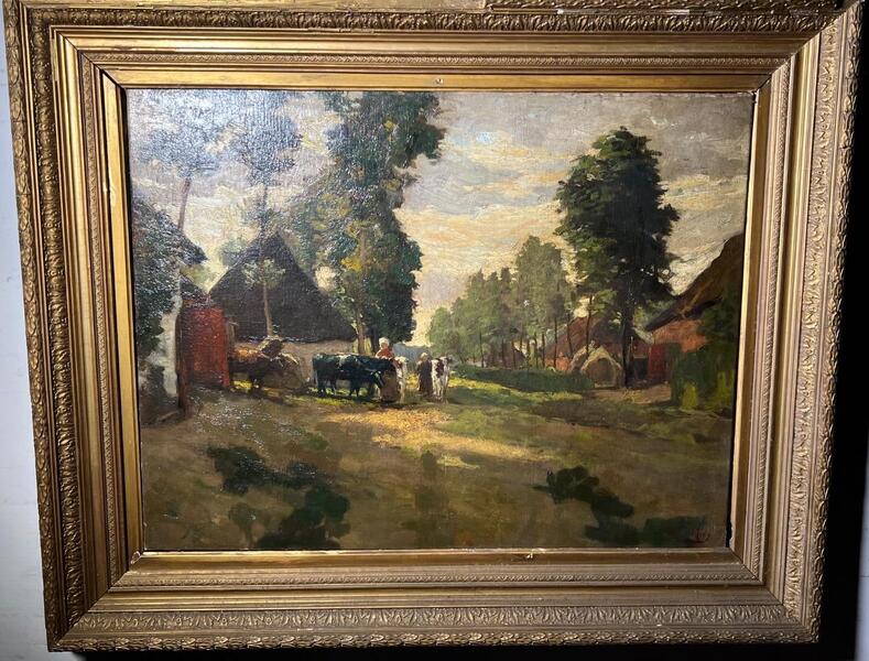 Time to milk ( oil on canvas )