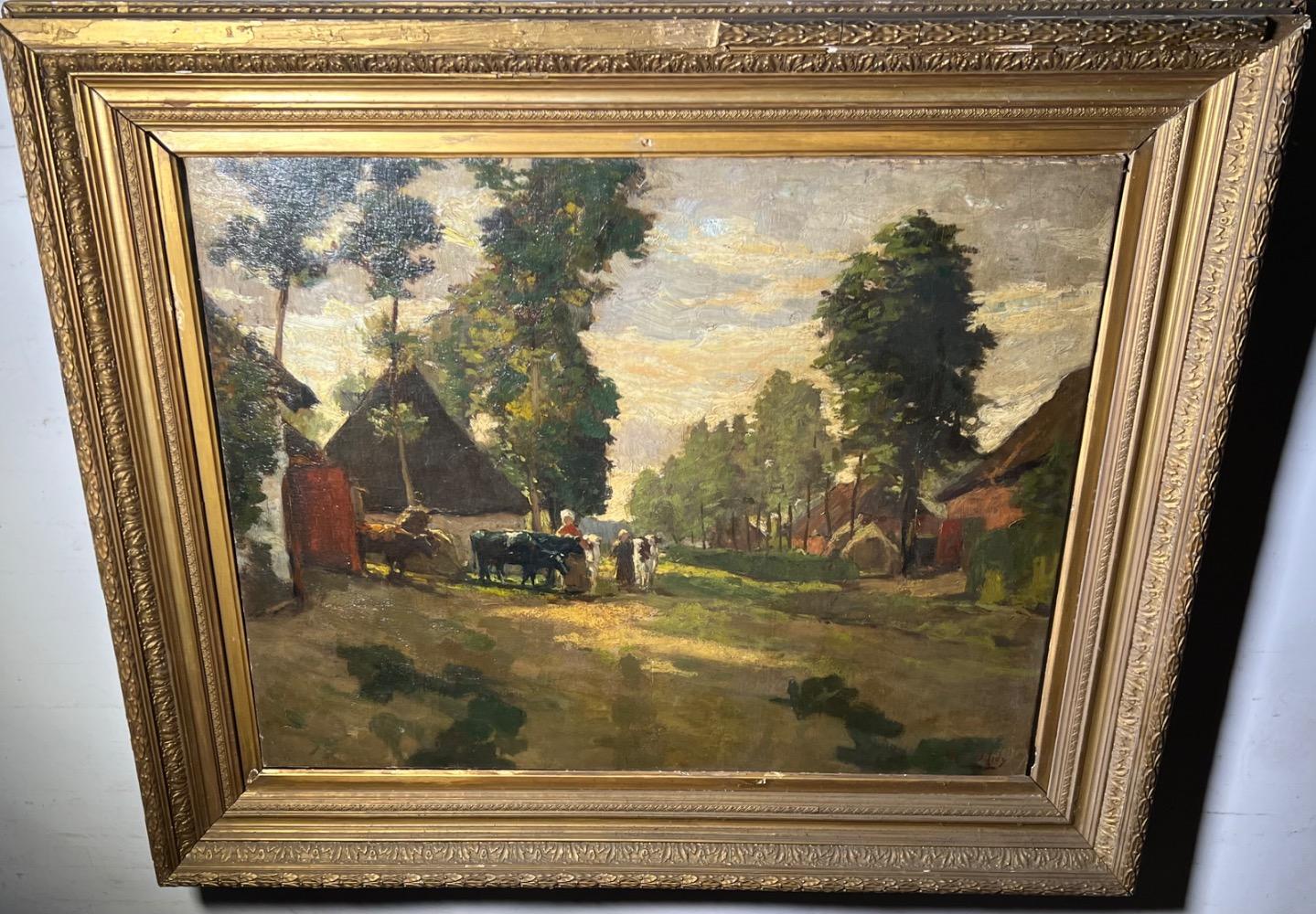 Time to milk ( oil on canvas )