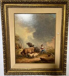 The very  busy shepherd ( oil on canvas )
