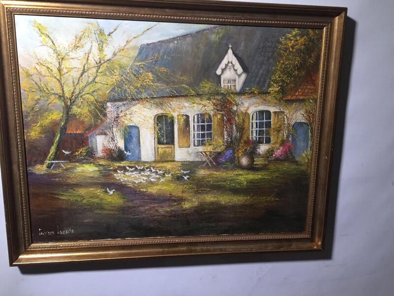 Birds in the garden (oil on canvas)