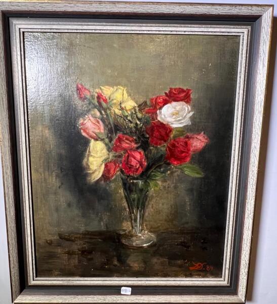Stillife with roses ( oil on canvas )