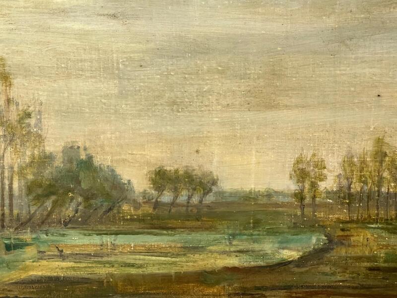 View of the village Damme ( oil on canvas)