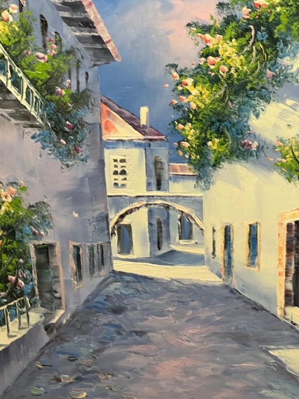 Village in the South of Italy   ( oil on canvas )